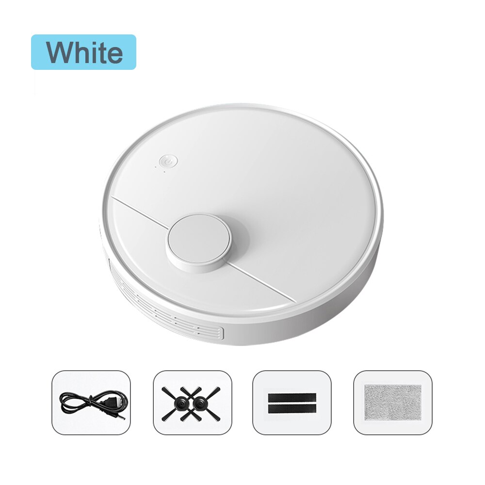 Intelligent 3-In-1 Pet Hairs Floor Carpet Robot Vacuum Multiple Cleaning Modes Lazy Sweeper Vacuum Cleaner For Home: White
