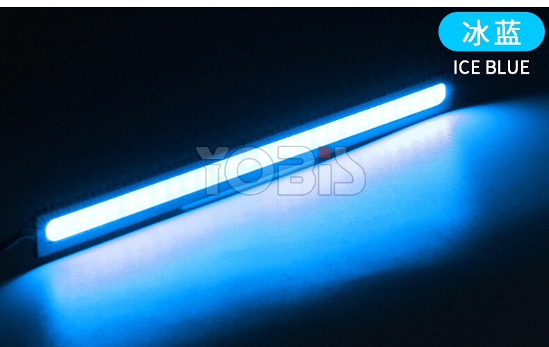 2 STUKS COB DRL LED Driving Dagrijverlichting Werklampen 17cm Verlichting Strip DRL 12V COB LED Waterdicht panel Auto auto led styling: 2pcs sky blue