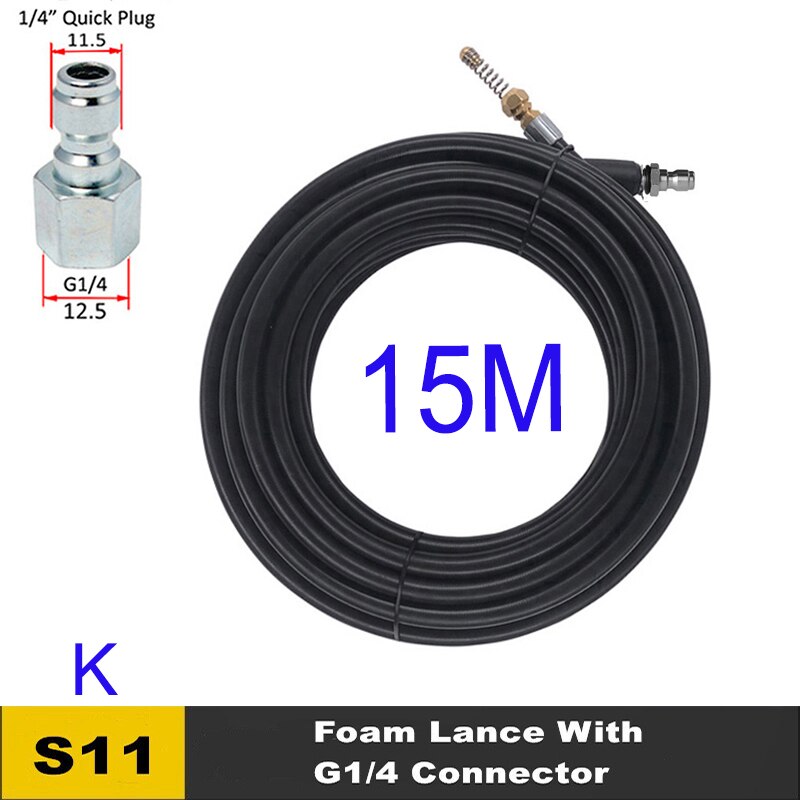 15 mètres d'égout tuyau de vidange tuyau drague nettoyant Kits d'outils pour Karcher Lavor Interskol Huter Nilfisk Stihl Elitech nettoyeur haute pression: YELLOW