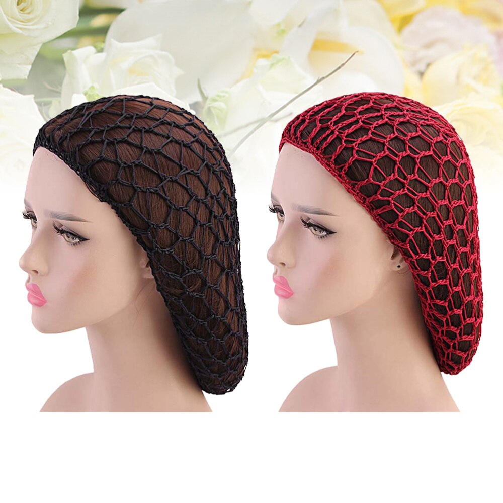 Bonnet de nuit artisanal en Crochet pour femmes, 2 pièces, chapeau de nuit Long, protection des cheveux: Picture 3