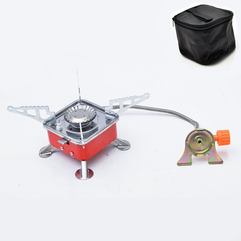 Mini Portable Foldable Camping Stove Long Gas Tank Stove Square Cooker Self-driving Tour Fishing Picnic Outdoor Gas Burner 2800W: C