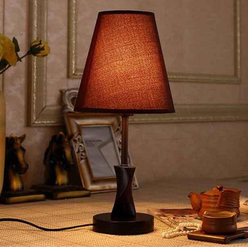 LED Table Lamp Simple Solid Wood Table Lamp Bedroom Bedside Desk Lamps