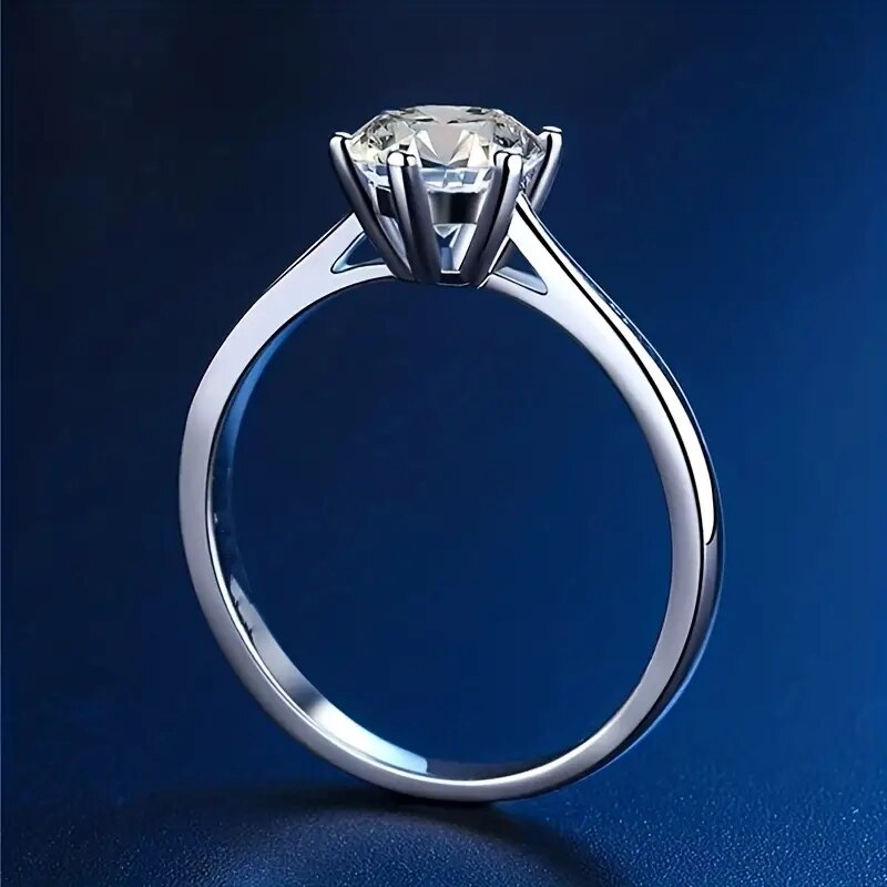 2ct 925 Sterling Zilveren Moissanite Verlovingsring Voor Vrouwen-Perfect Voor Bruiloften, Feesten En Jubilea