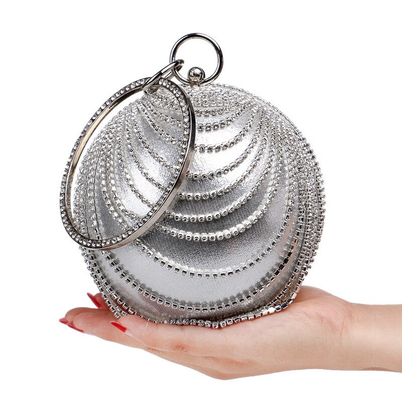 Diamants de luxe or mariage bracelets circulaires embrayage sacs à main sacs de soirée sacs à bandoulière pour les femmes