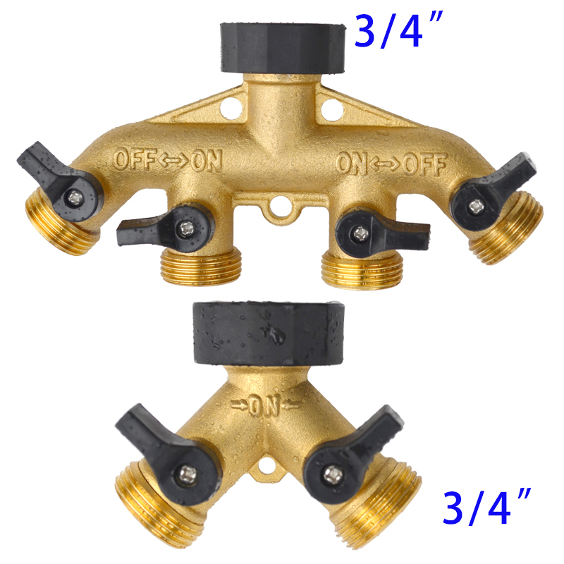 Garden Hose Splitter Heavy Duty Connector Brass Garden Hose Adapter Hose Bib Splitter Water Hose Splitter Hose Spigot Connectors