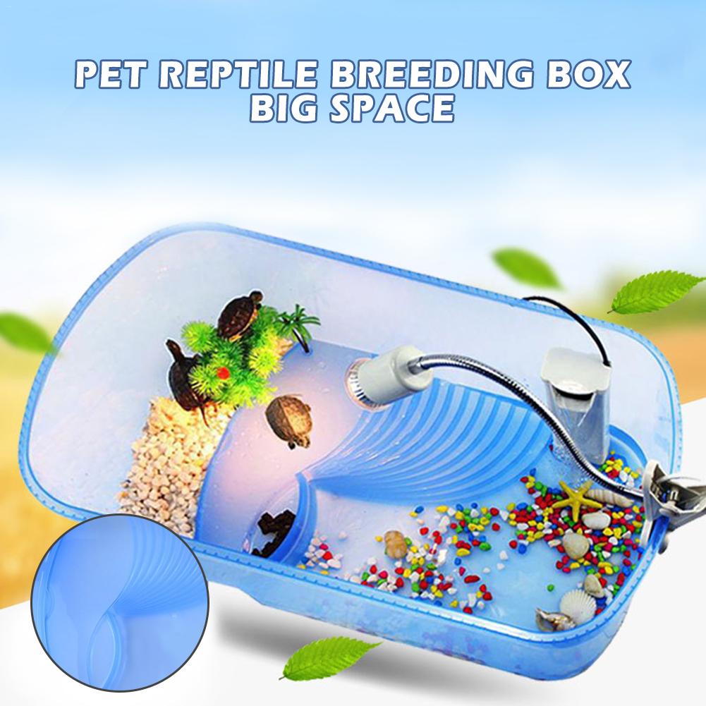 Aquarium Transparent Turtle Breeding Box Reptile Perched House With Drying Platform For Brazilian Tortoise Water Tank