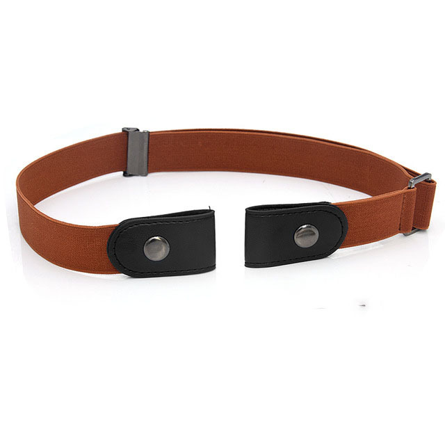 Easy Belt Without Buckle Elastic Belts for Women Stretch Riem Men Jeans Cintos Extensible Kids Boys Girls Cinturon Mujer Magic: Light brown belt