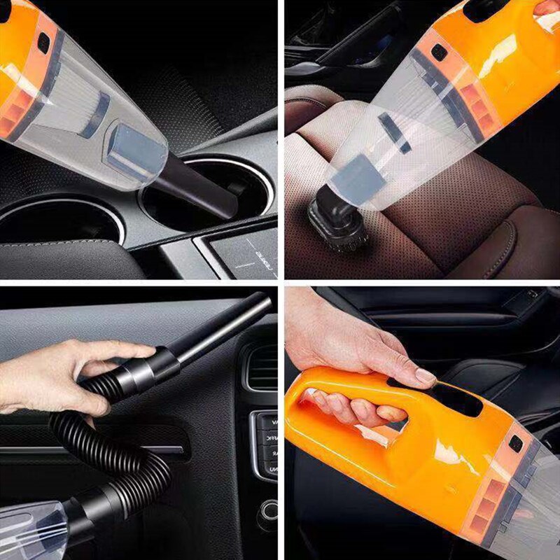 Aspiradora portátil para coche, 120W, 12V, Mini aspiradora de mano, supersucción, Cable de 5m, uso Dual en seco y mojado