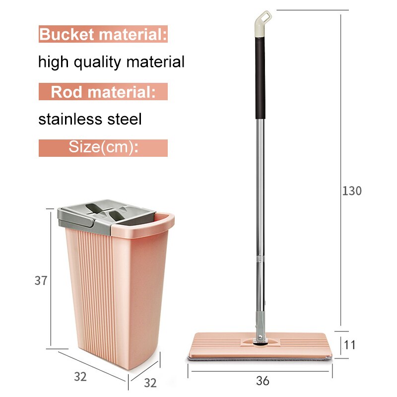 House Cleaning Tools Mop and Bucket Squeeze Flat Help Wonderlife Store Wash for Floor Lazy Magic Pink Pads Auto Easy