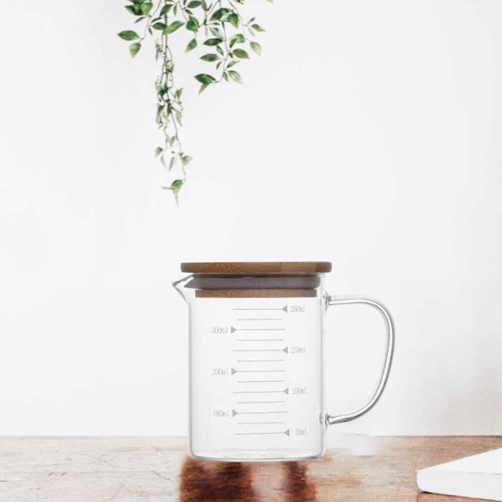 High Borosilicate Heat Resistant Glass Measuring Cup Freezer Safe Handgrip Measure Teapot Beaker Microwave Oven Kitchen Milk: 350ml