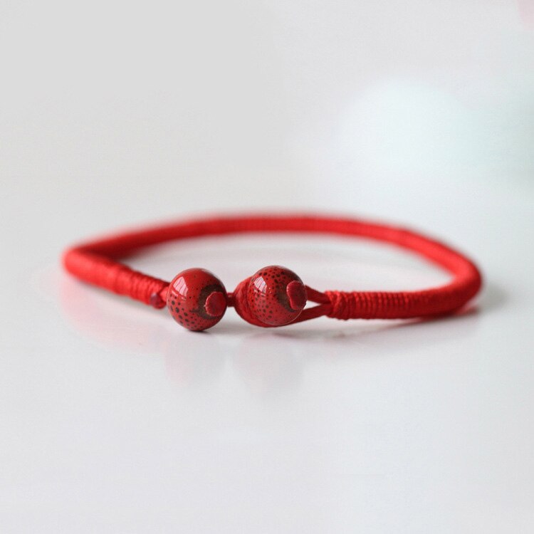 2 Teile/los Frauen Glück Armbänder Bead Rot String Keramik armbänder & armreifen Männer Handarbeit Liebhaber Glück Schmuck