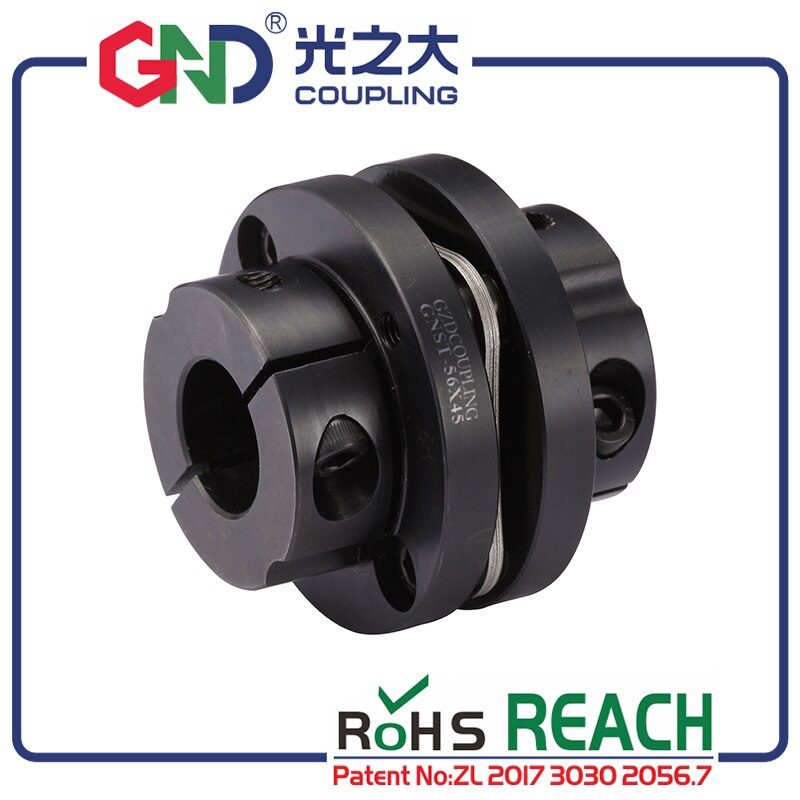 GND steel coupler single diaphragm steps clamp series for servo step motor with keyway high torque shaft coupling