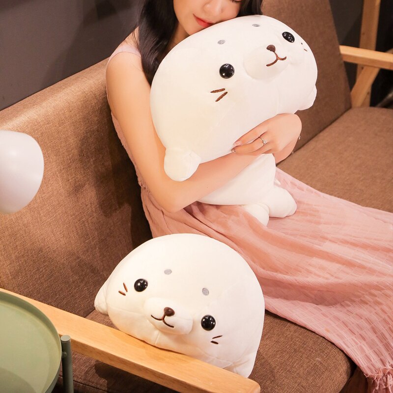 Leuke Zachte Spons Seal Knuffel Creatieve Simulatie Veer Katoen Marine Dier Kussen