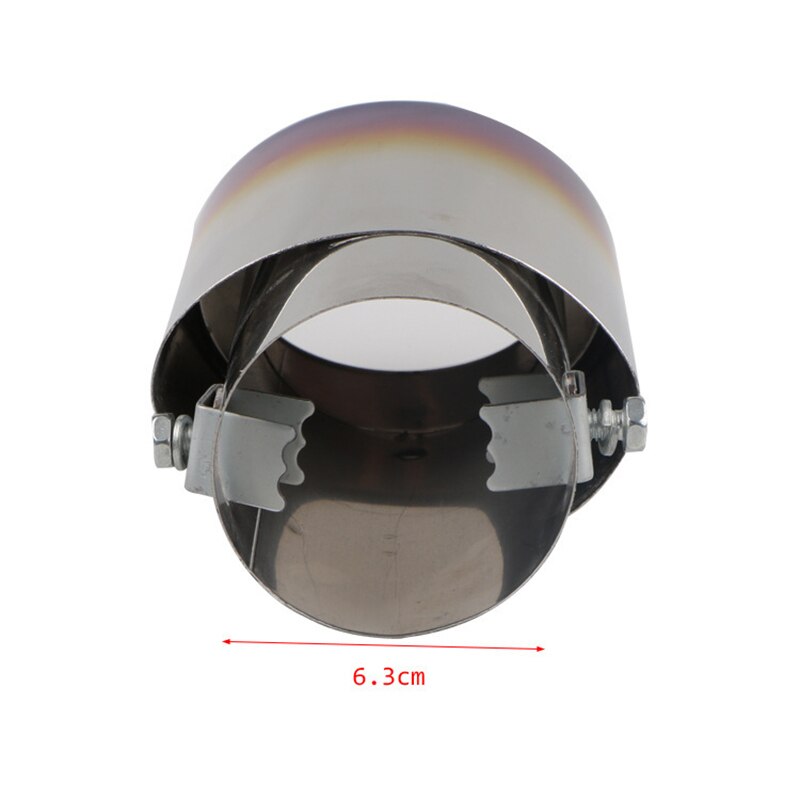 63Mm Auto Omgebouwd Uitlaat Tail Tip Pipe Enkele Outlet Keel Auto Universele Rvs Ronde Pijp Uitlaat Demper