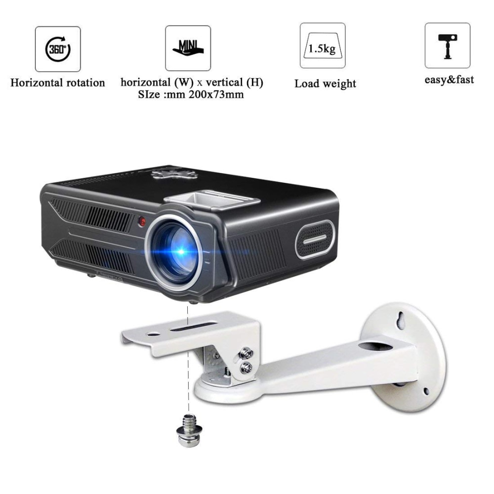Staffa Da Soffitto Per Proiettore A 360° – Supporto Regolabile In Alluminio, Inclinazione 45°/90°, Carico 5kg, Compatibile Con Proiettori, Videocamere E Telecamere Di Sorveglianza