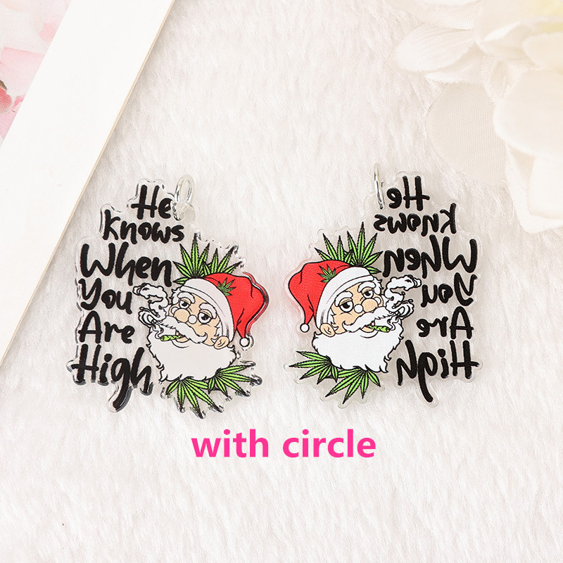 8 pezzi di ciondoli natalizi creativi in acrilico Gingerman Santa Jewlery risultati per collana fai da te: Luce di Colore Giallo Oro