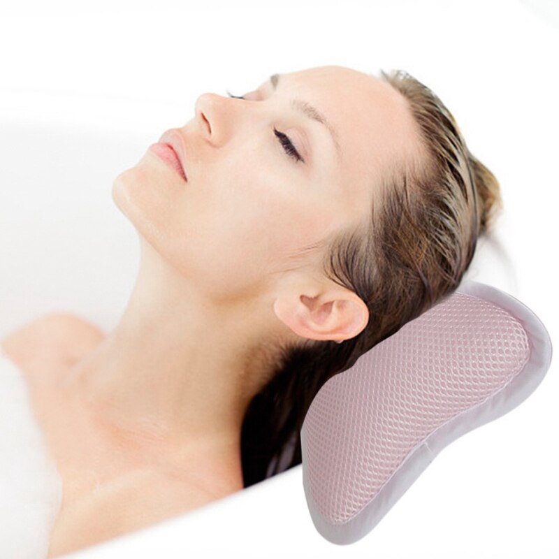 Best 3D Mesh Spa Bathtub Headrest Pillow with Suction Cups Non-Slip Cushion Bath Tub Spa Pillow for Neck Back Bathroom