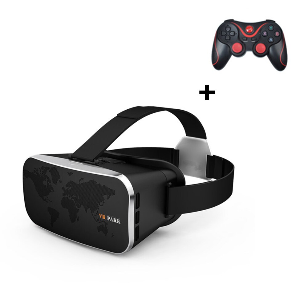 VR PARK 3D VR Glasses Wide-Angle Full Screen Virtual Reality For Smartphone Android IOS Goggles Len With Bluetooth control: handle 2