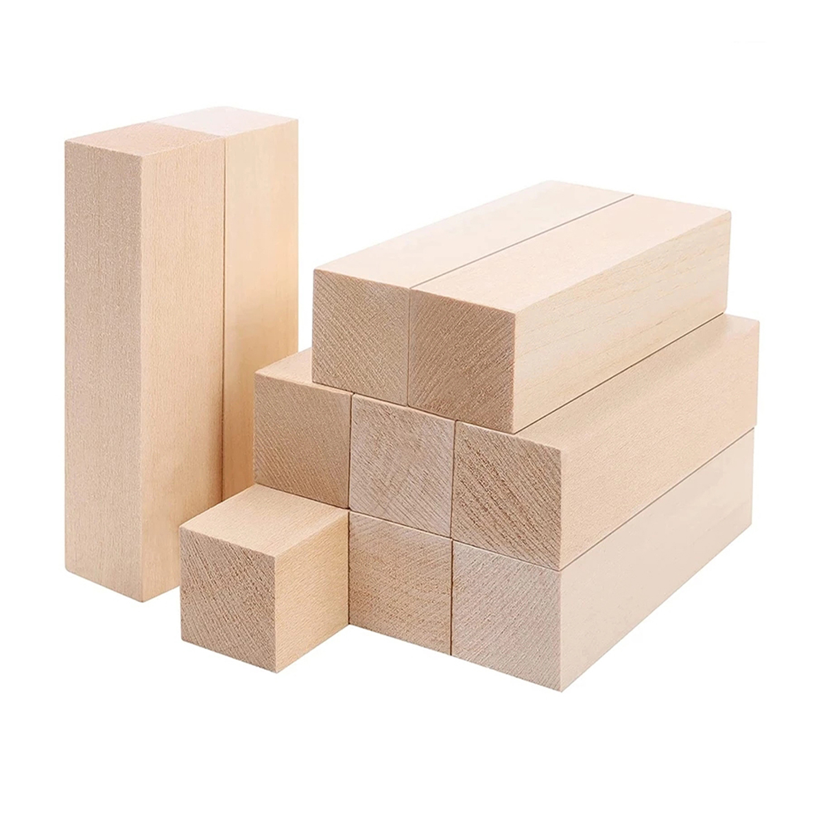 6/50Pcs Basswood Carving Block Natural Cork DIY Wood Crafts Portable Carving Art Supplies Suitable for Beginners/Craft Lovers: PINE
