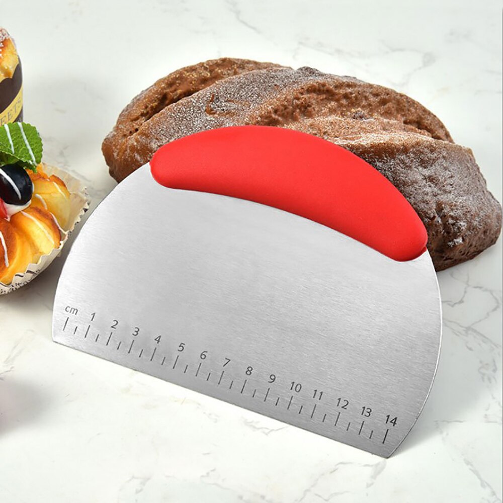 Rvs Deeg Cutter Schraper Pasta Mes Met Meting Marks Brood Gebak Pizza Maken Tool Voor Keuken Pastry Chef