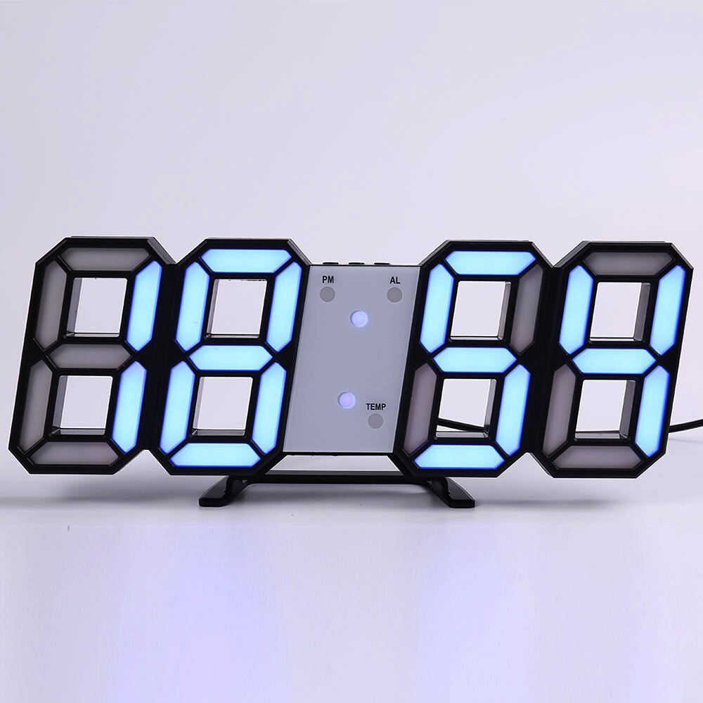 Wall Clock Watch Clock 3D Led Digital Modern Living Room Decor Table Alarm Nightlight Luminous Desktop