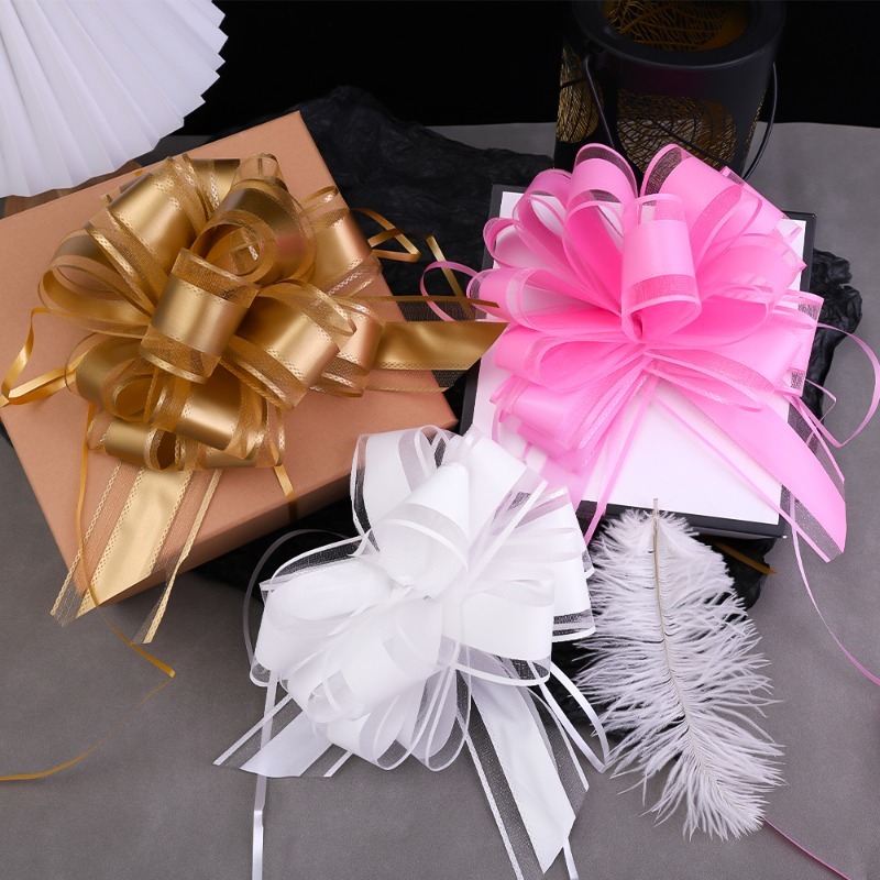 5/1 Uds. de flores para coche, cintas con lazo para boda, embalaje envolvente, suministros para eventos de cumpleaños y Día de San Valentín, decoración de San Valentín
