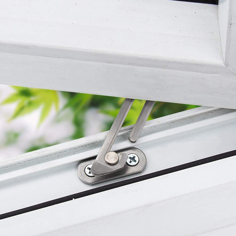 1 Set Stainless Steel Casement Window Stopper Wind Bracing Sliding Window Hook