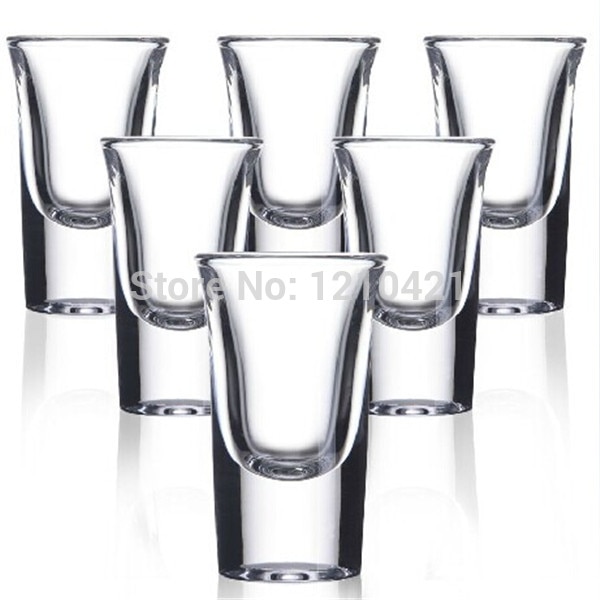 6 Stks/partij 30Ml Glas Grote Basis Drank Cup Kleine Witte Kristal Glas Glas Wijn Beker Kogels