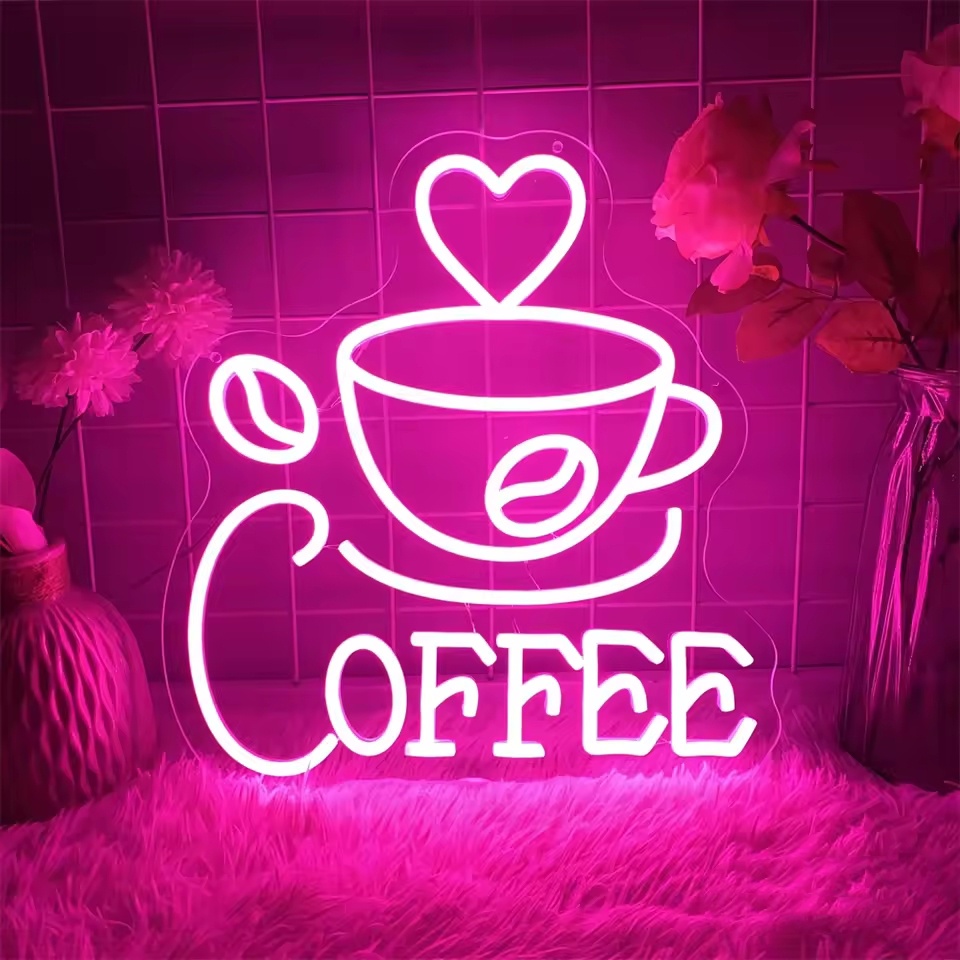 Neonskylt för kaffe kafé neon led-skylt för café cafeteria restaurang lysande företagsskyltar hemväggdekorationer lampor
