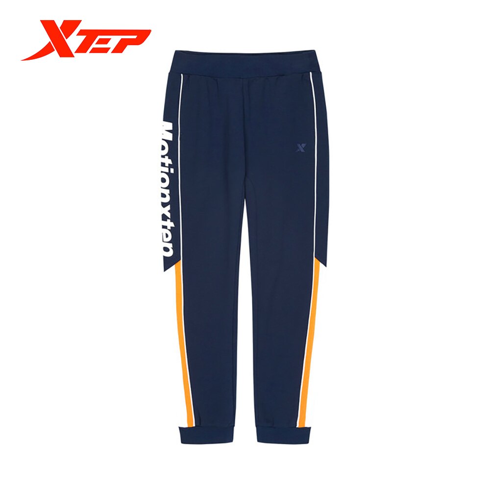 Xtep sports life pants 2020秋のメンズルーズ通気性ニットパンツステッチカジュアルパンツ880329630096: blue / Xl