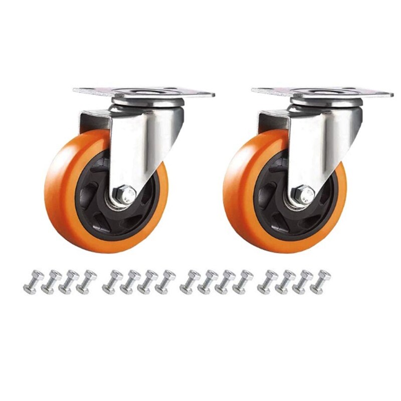 Swivel Caster Wheels Heavy Duty Casters with Brake Premium Dual Locking Casters No Noise Wheels for Furniture