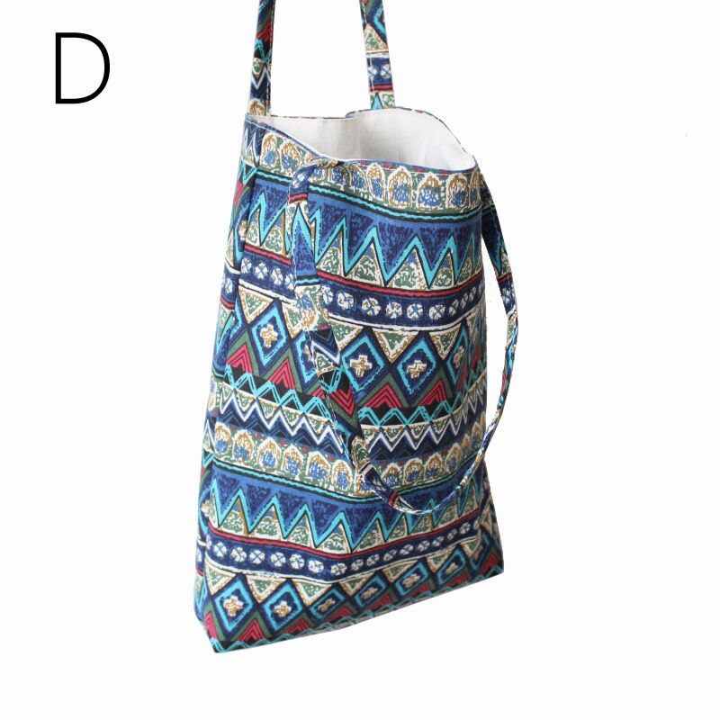 Eco Handtas Herbruikbare Boodschappentas Opvouwbare Strandtas Dagelijks Gebruik Schoudertas Bloem Print Casual Canvas Tote Satchel: D