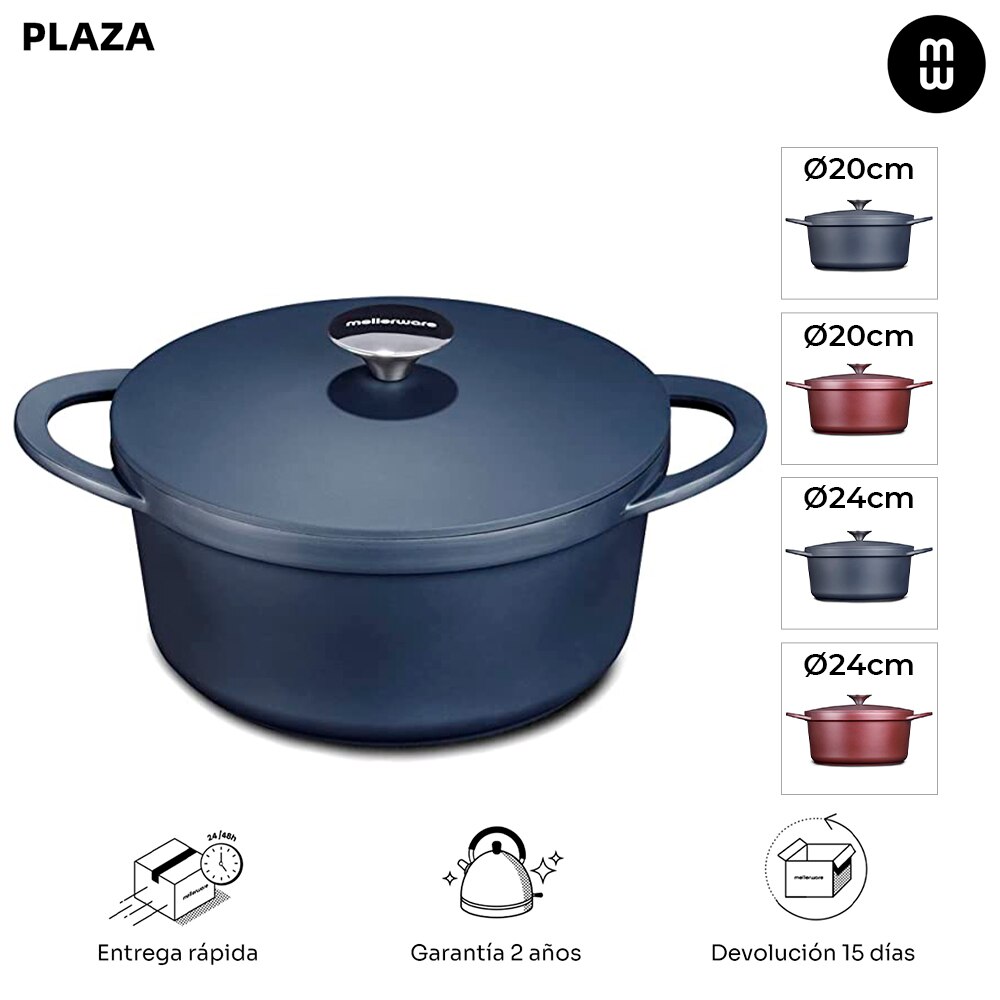 Mellerware-high pot cast aluminum Cuking! 24cm | Full Induction | Non-stick resistant pan | Suitable for all types of kitchens: Induction, oven | Free PFOA and PTFE | Red