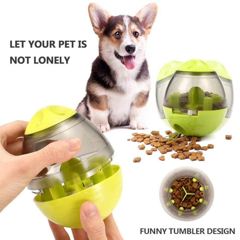 Fun Interactive Treat-dispensing Ball Nontoxic Bite-resistant IQ Treat Ball for Dogs and Cats - Green: Default Title