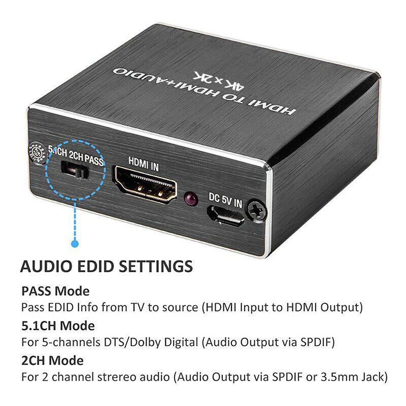 Compatibel Met Dts/Dolby Audio Extractor Rca Hdmi Audio Extractor Splitter Hdmi Audio Extractor Optische 4K X 2K Spdif