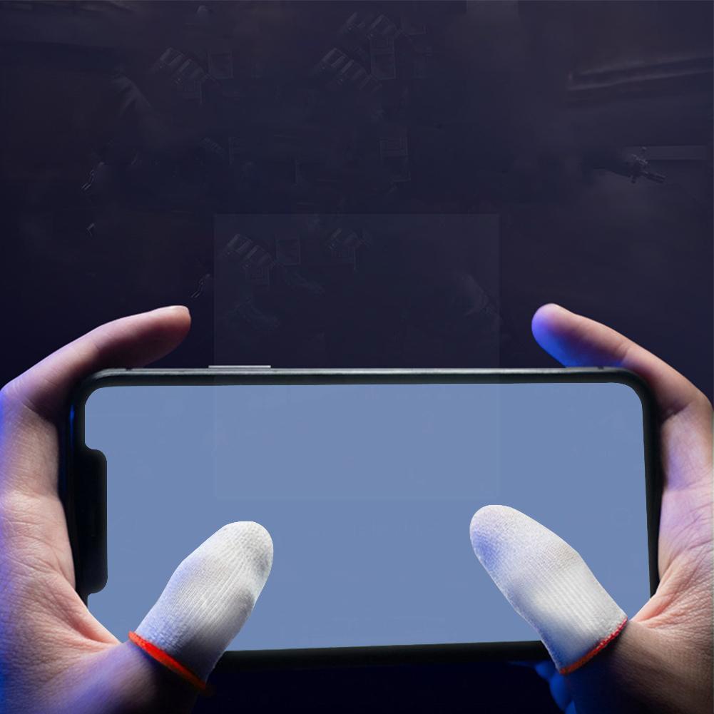 A Pair Mobile Phone Gaming Sweat-Proof Finger Cover Gloves Non-slip Thumb Fingertip Fingertip Screen Sleeves Game G4O1