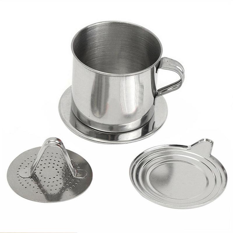 Bärbar vietnam kaffedroppare i rostfritt stål återanvändbar vietnamesisk kaffe  v60 droppar kopp kanna dropp vietnam kaffe  w2 b 3