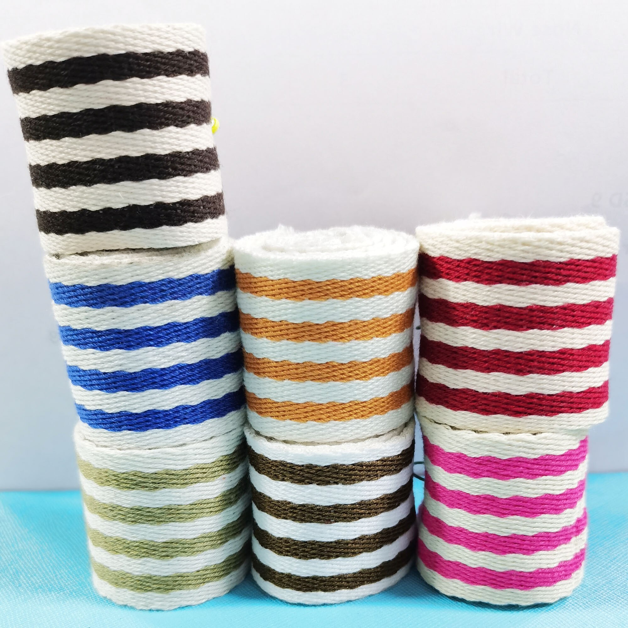 38mm Coloful Polyeste Webbing Striped Heavy weight Purse Straps Belting Bag Bandles Bag Strap for Tote Bag Upholstery Webbing