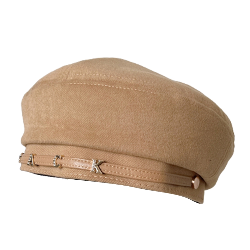 Artist Hat French Style Beret Polyester Beret Hat with Letter Ornament Letter Dress Up Hats Black Coffee Camel Khaki