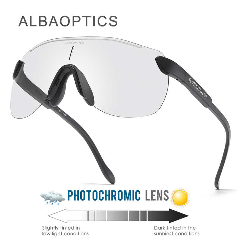 Alba optics fietszonnebril met fotochromatische accenten, heren  uv400 sportbrillen, fietsbrillen, dames mountainbikebrillen