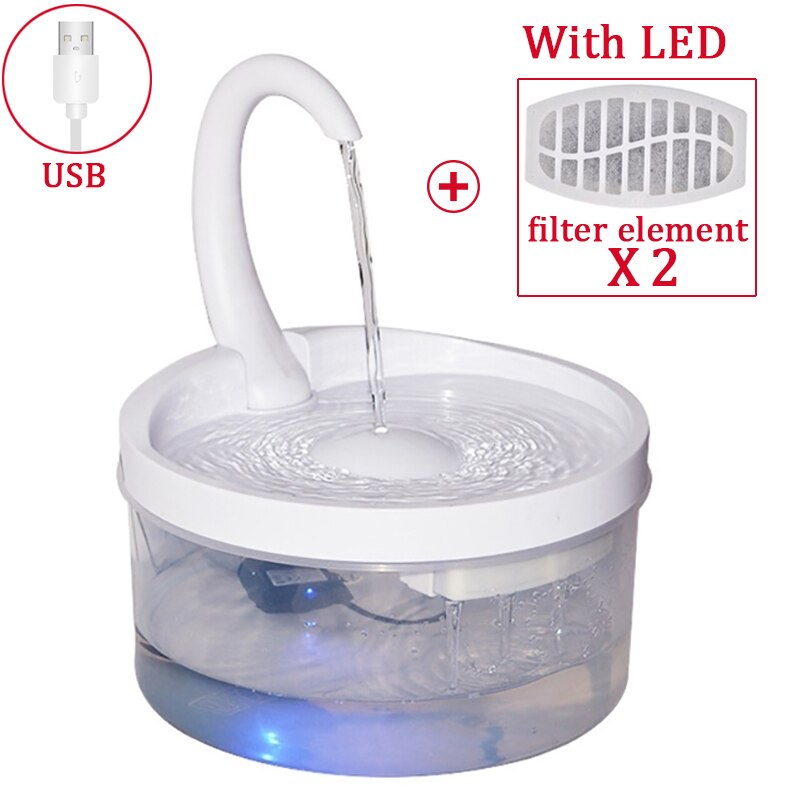 Intelligent Cat Drinking Water Fountain Automatic Circulating Water Dispenser: 02-filterx2