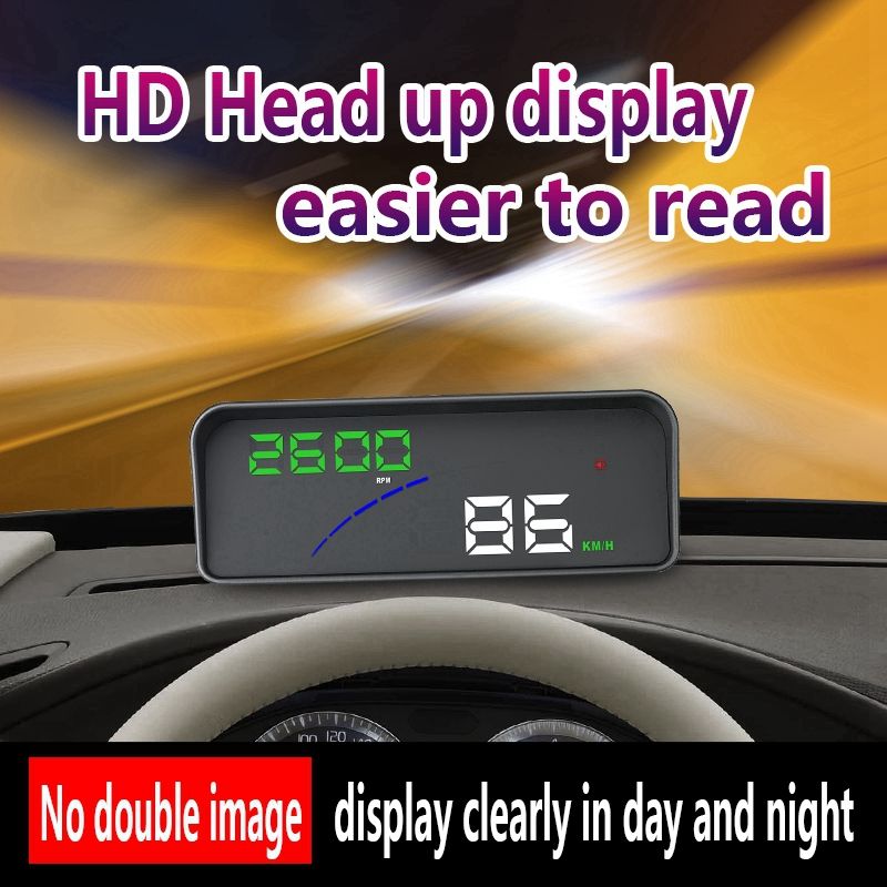 P9 HUD Smart GPS Car Head Up Display OBD2 Over Speed Warning Alarm System