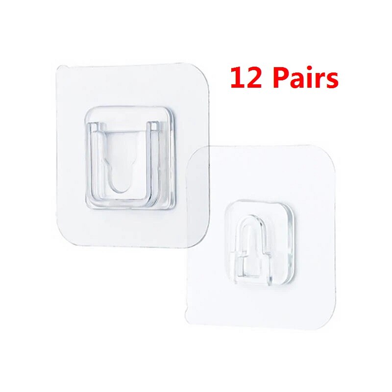 Dwustronne samoprzylepne haki ścienne wieszak ścienny przezroczysta przyssawka haczyk na przyssawki dwustronne samoprzylepne ściany uniwersalne haczyki: 12szt