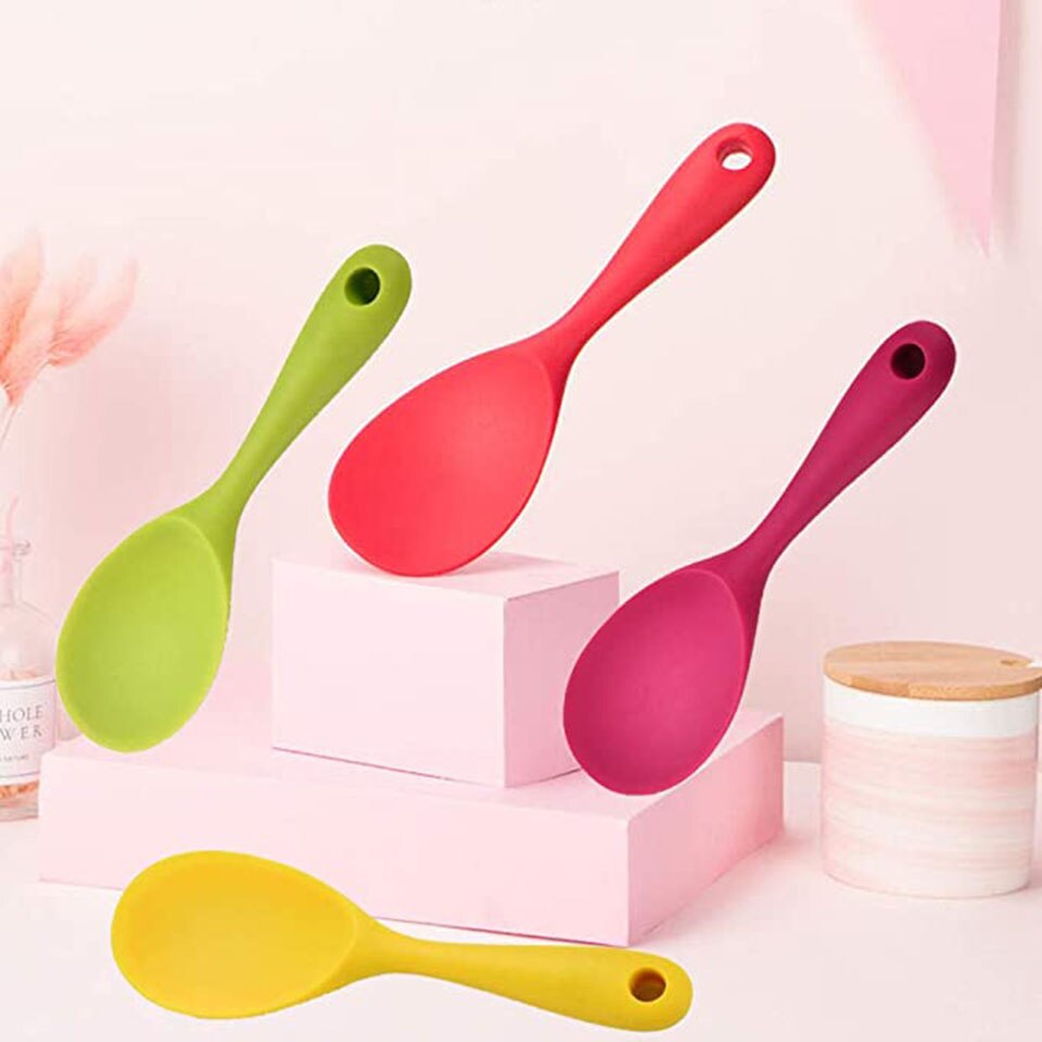 Silicone Rice Paddle Potato Food Spoon Non-stick Eco-friendly Heat-resistant for Rice Mashed Potato Turner