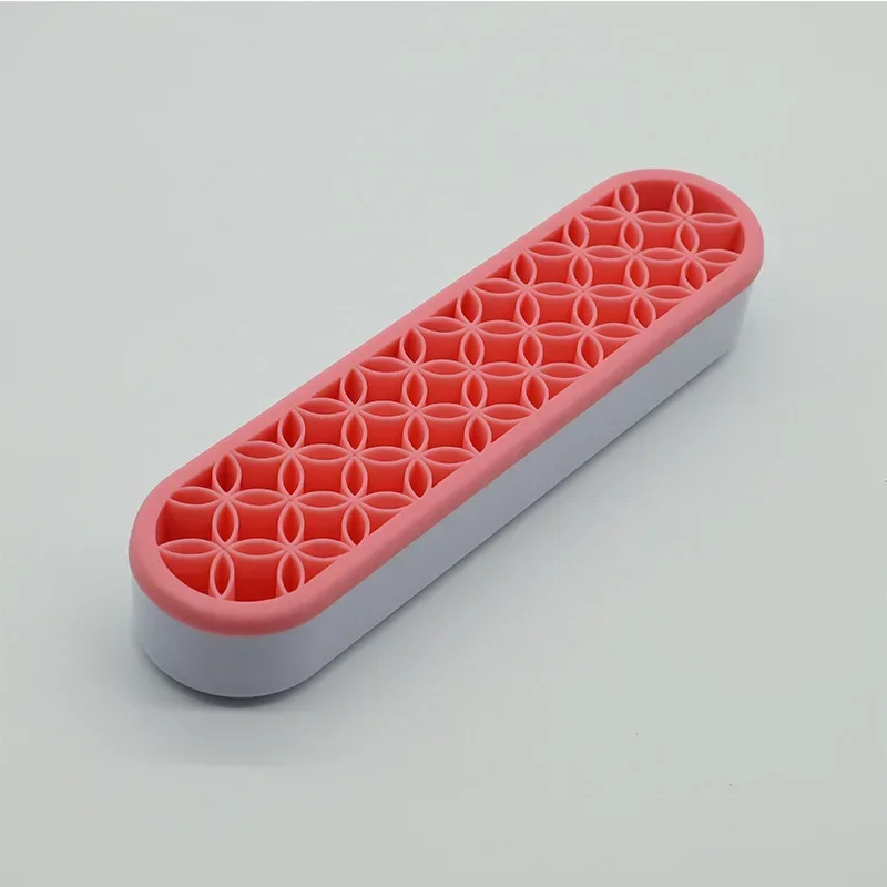 Étagère porte-brosse de maquillage porte-stylo à ongles présentoir support mallette de rangement de brosse organisateur en Silicone étagère de séchage pour pinceau de maquillage: Rose