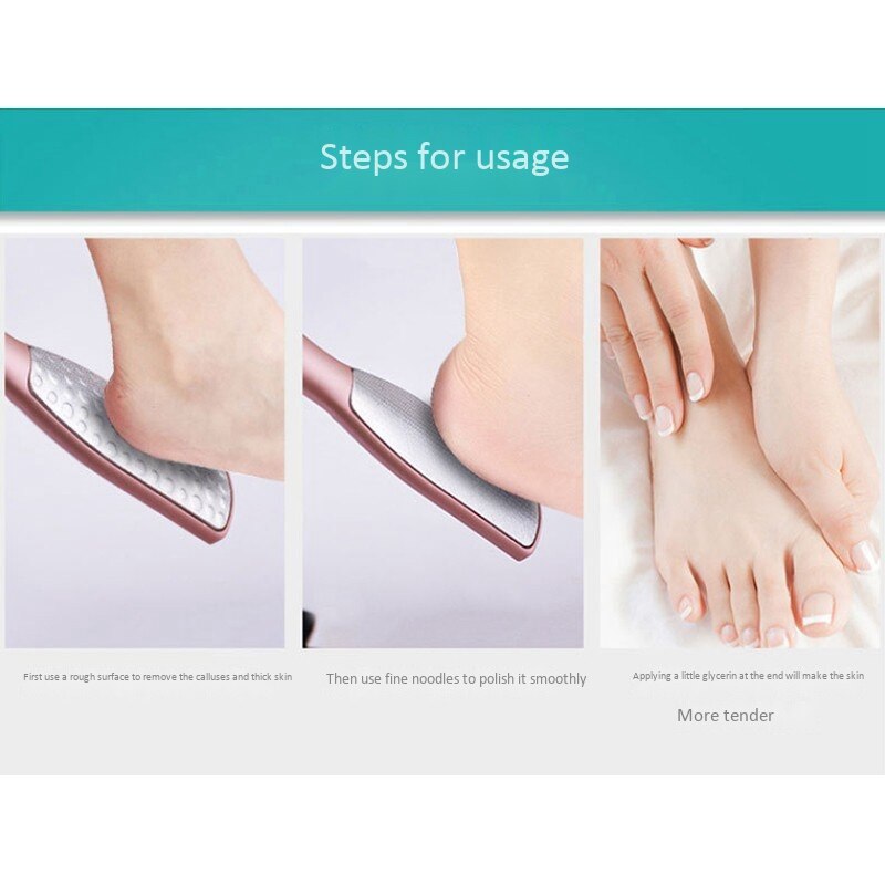 Stainless Steel Double-Sided Foot Rasp Foot Grinding Artifact Foot Peeling Knife Calluses Pedicure Knife Foot Plate