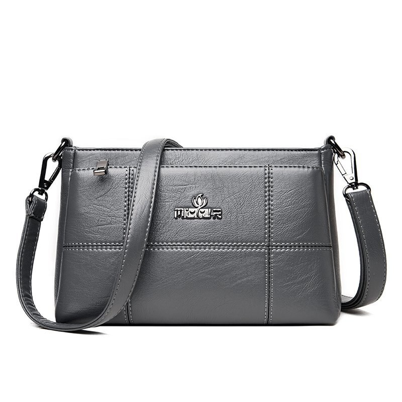 Olsitti alta qualidade pu leathe sacos de ombro para as mulheres 2021 moda feminina cor sólida crossbody saco casual bolsas femininas: Gray