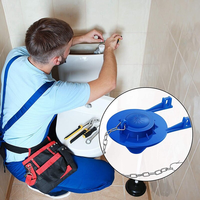 Toilet Flappers Replacement Universal Rubber Toilet Bowl Flapper with 4 Pieces Flapper Chains Replacement