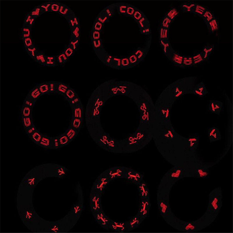 Lumière de vélo Double face, lampe à Valve à rayons de roue, lumières de Valve de roue de pneu, Flash à 7 LED avec motif aléatoire Super lumineux: Rouge