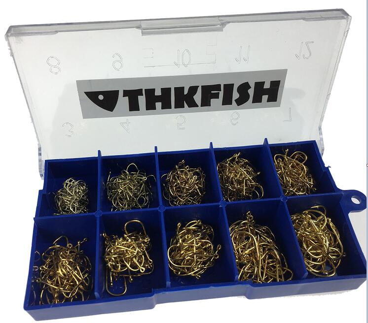 Anzuelos de pesca de agua dulce, Kit de anzuelos de púas para carpa, cebo Jigging, 500 piezas, #3-#12: gold